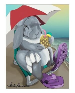 Shella Kline's Digital Art of Claude at the Beach